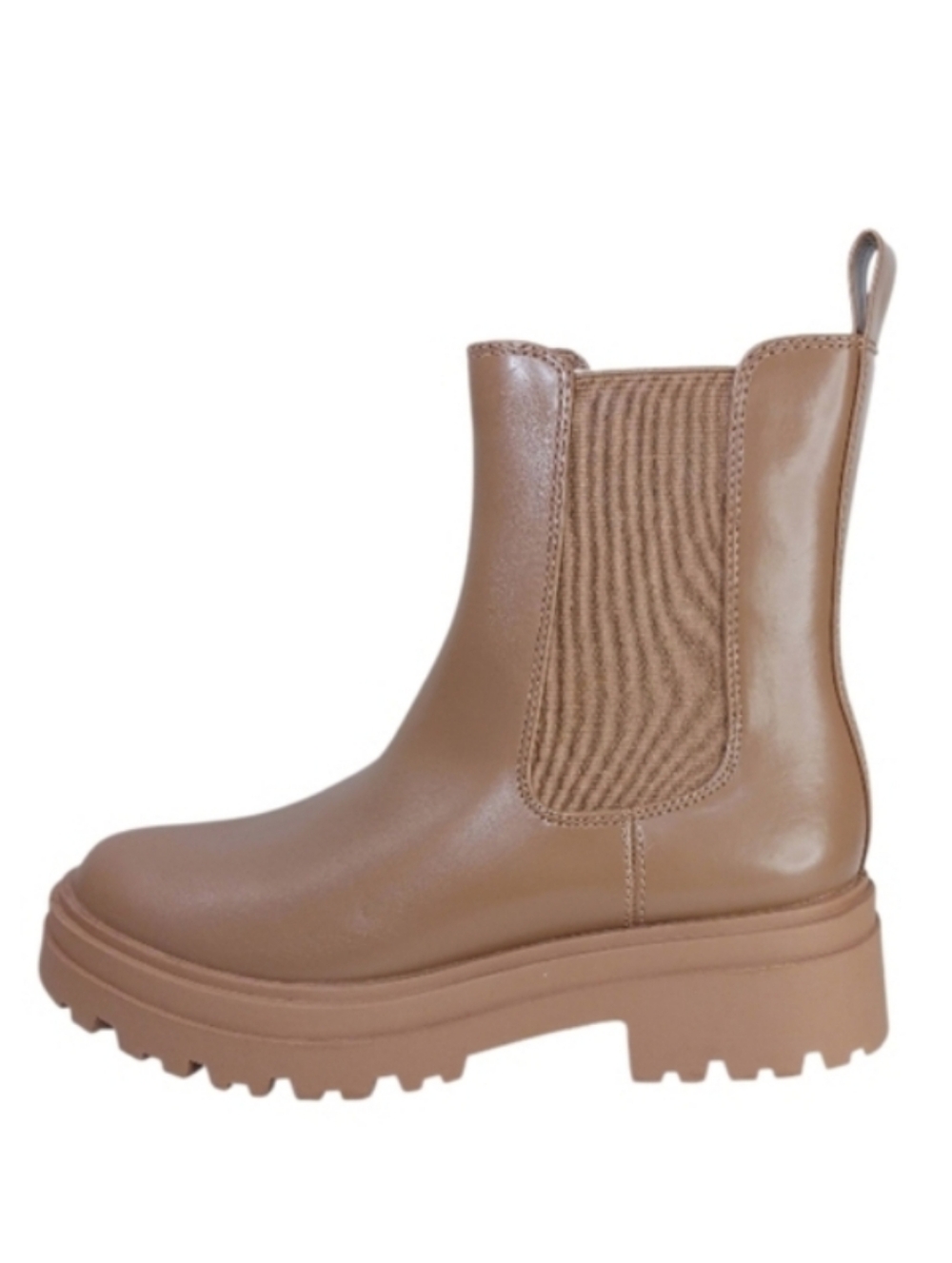 A New Day Chelsea Boots Women's 6.5 Tan Faux Leather Pull-on Casual Shoes